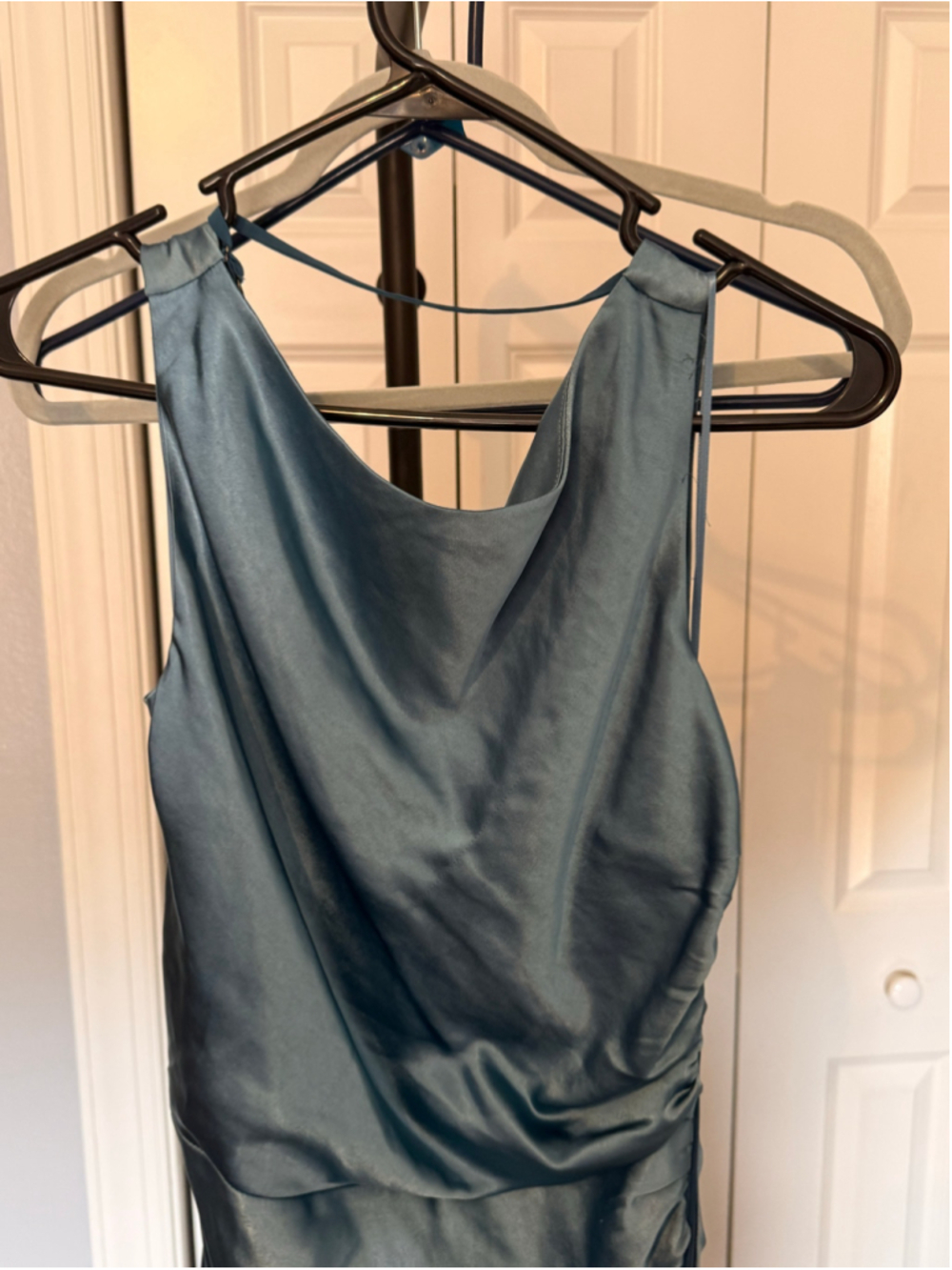 Women's Lucy Paris Satin Maxi Dress Blue Size S - Picture 7 of 16